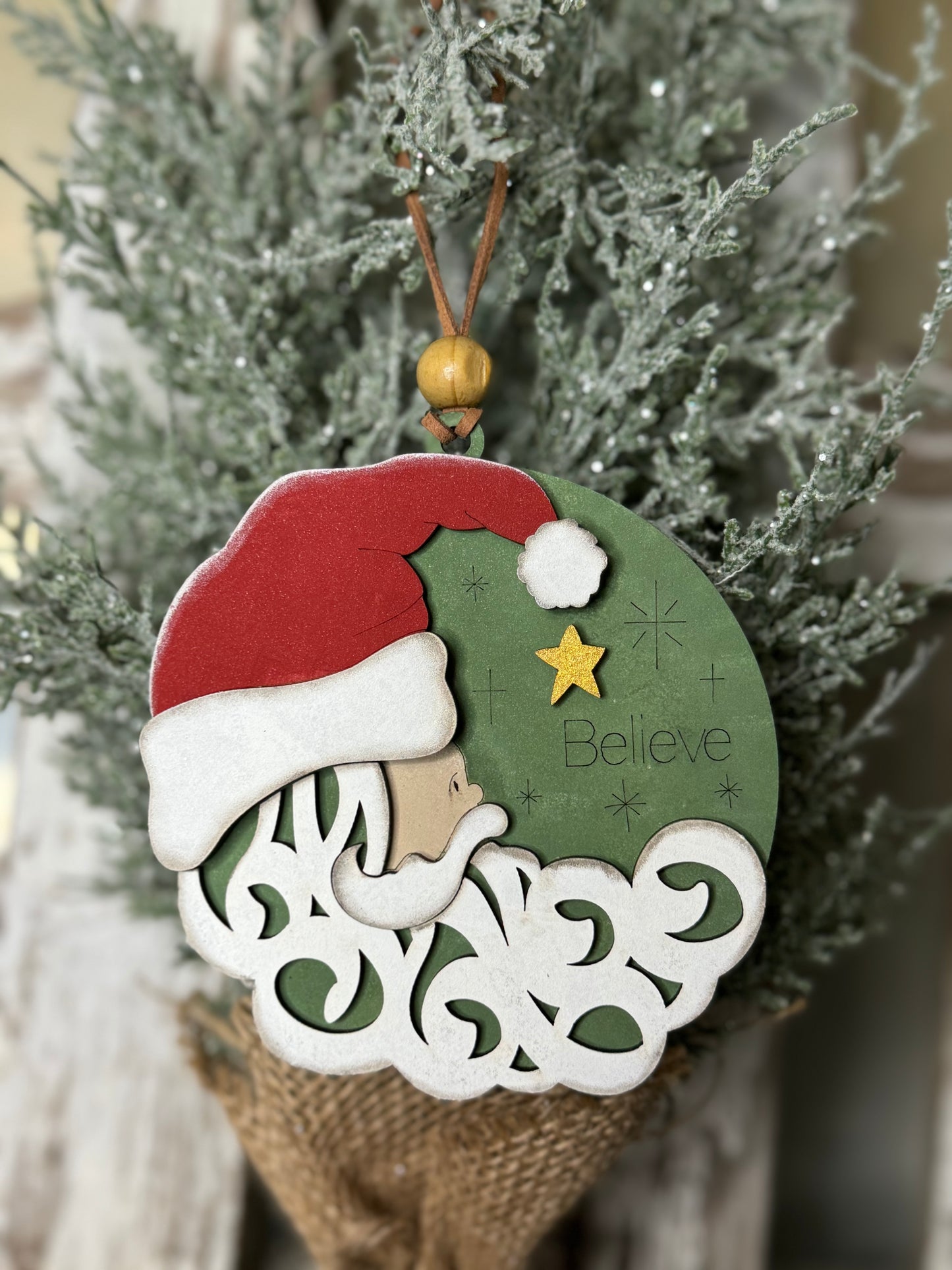 CHRISTMAS ORNAMENT- SANTA BELIEVE ORNAMENT