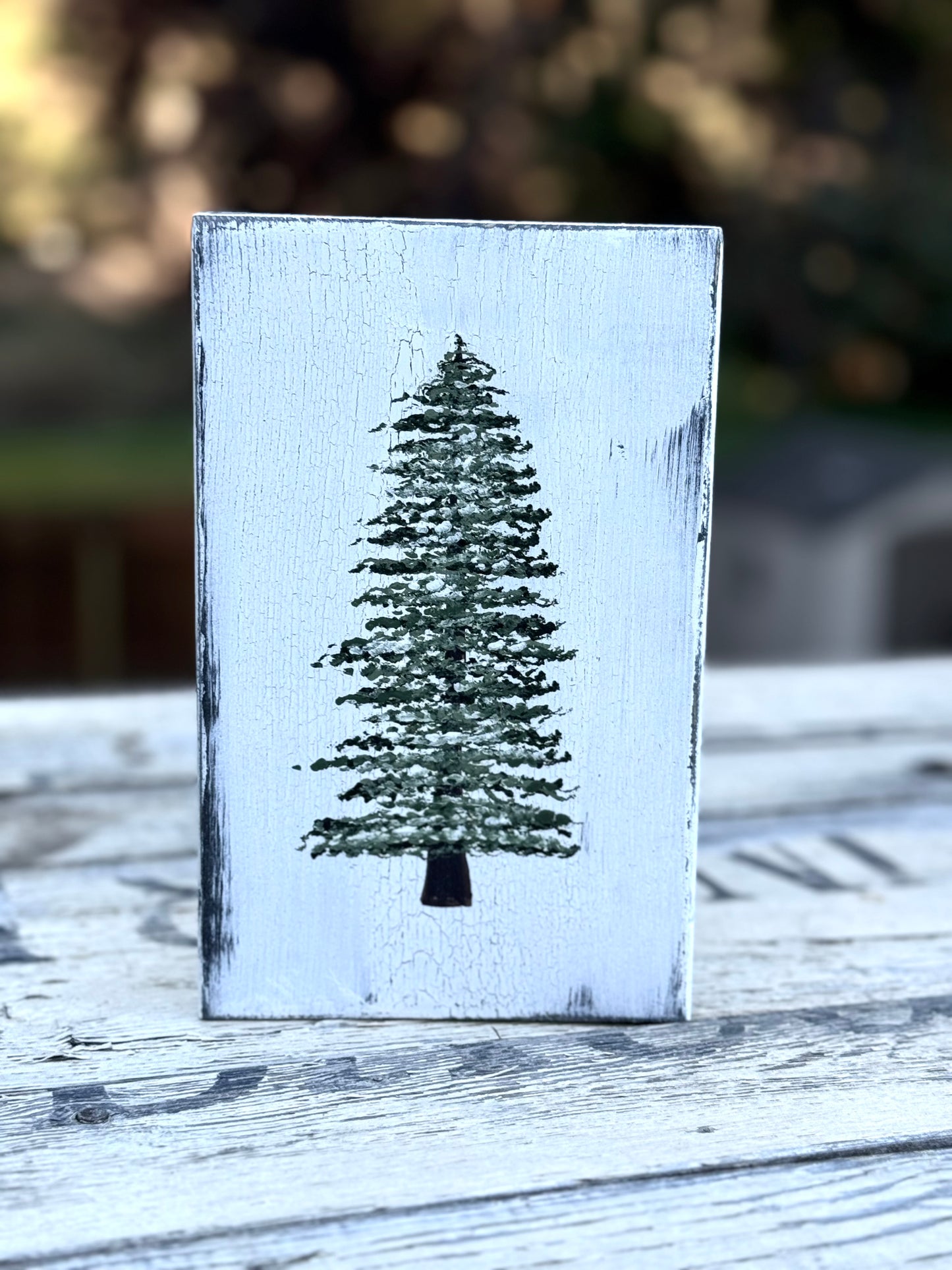 HANDPAINTED WINTER TREE/ PUMPKIN STACK/ - WOOD SIGN-LIMITED EDITION