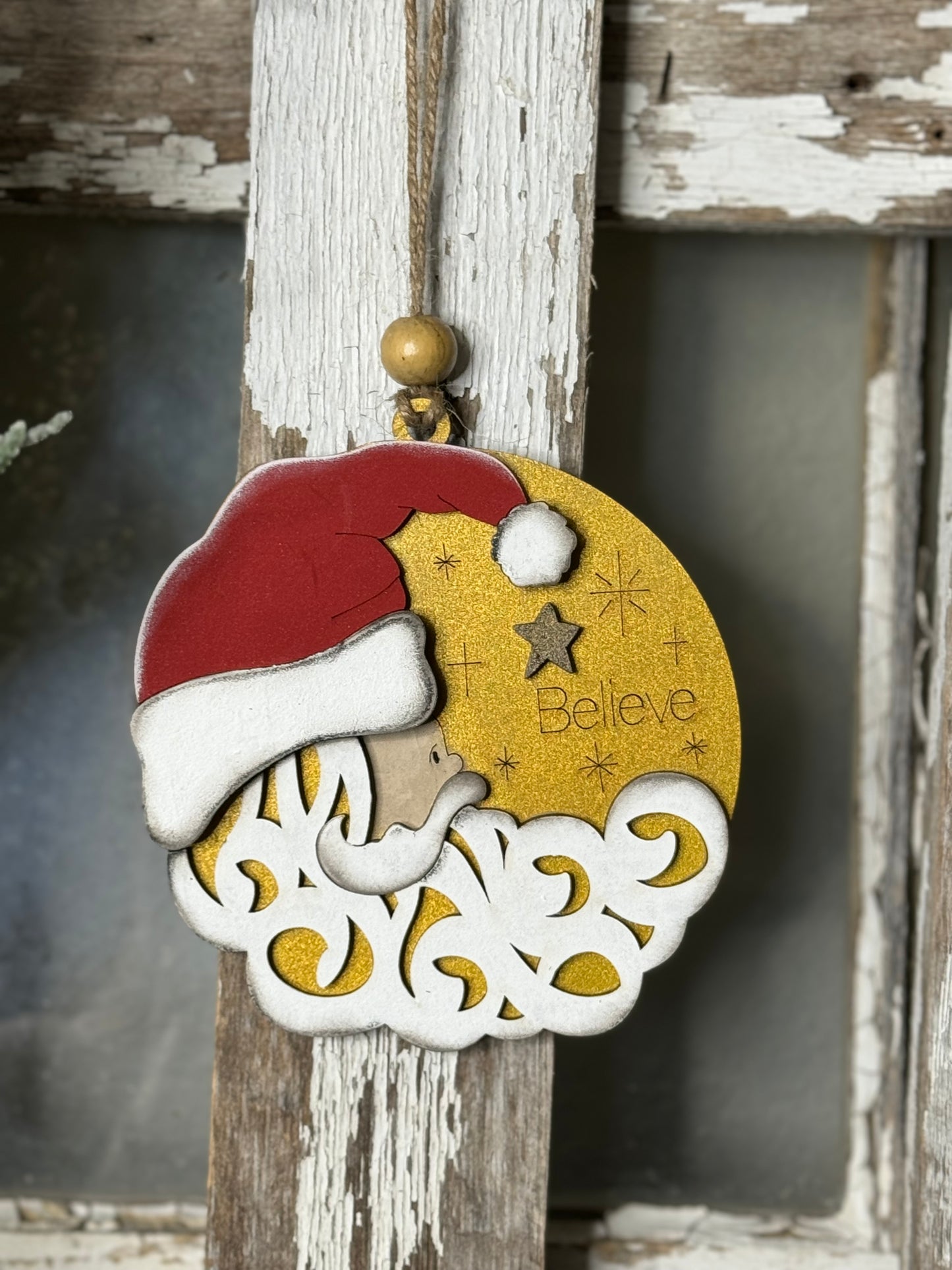 CHRISTMAS ORNAMENT- SANTA BELIEVE ORNAMENT