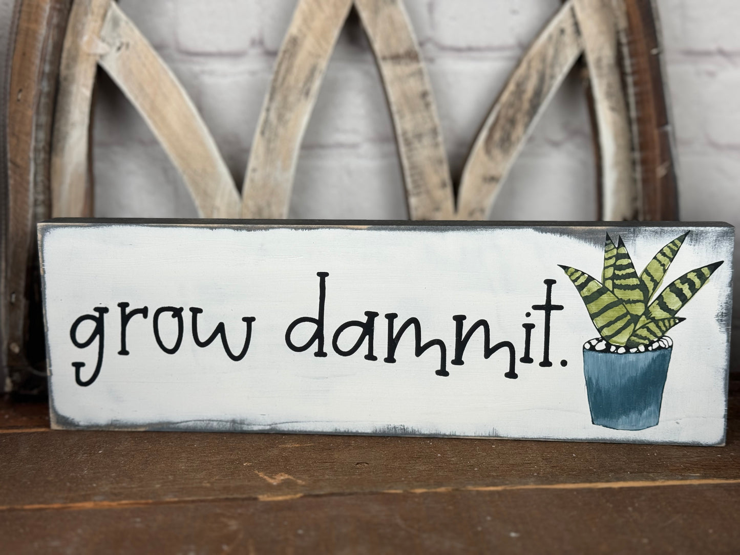 GROW DARN IT -PLANT LOVERS SIGN -WOOD SIGN