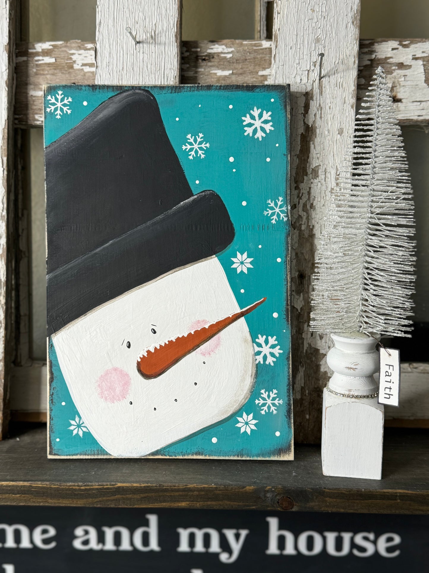 HAND PAINTED SNOWMAN FACE