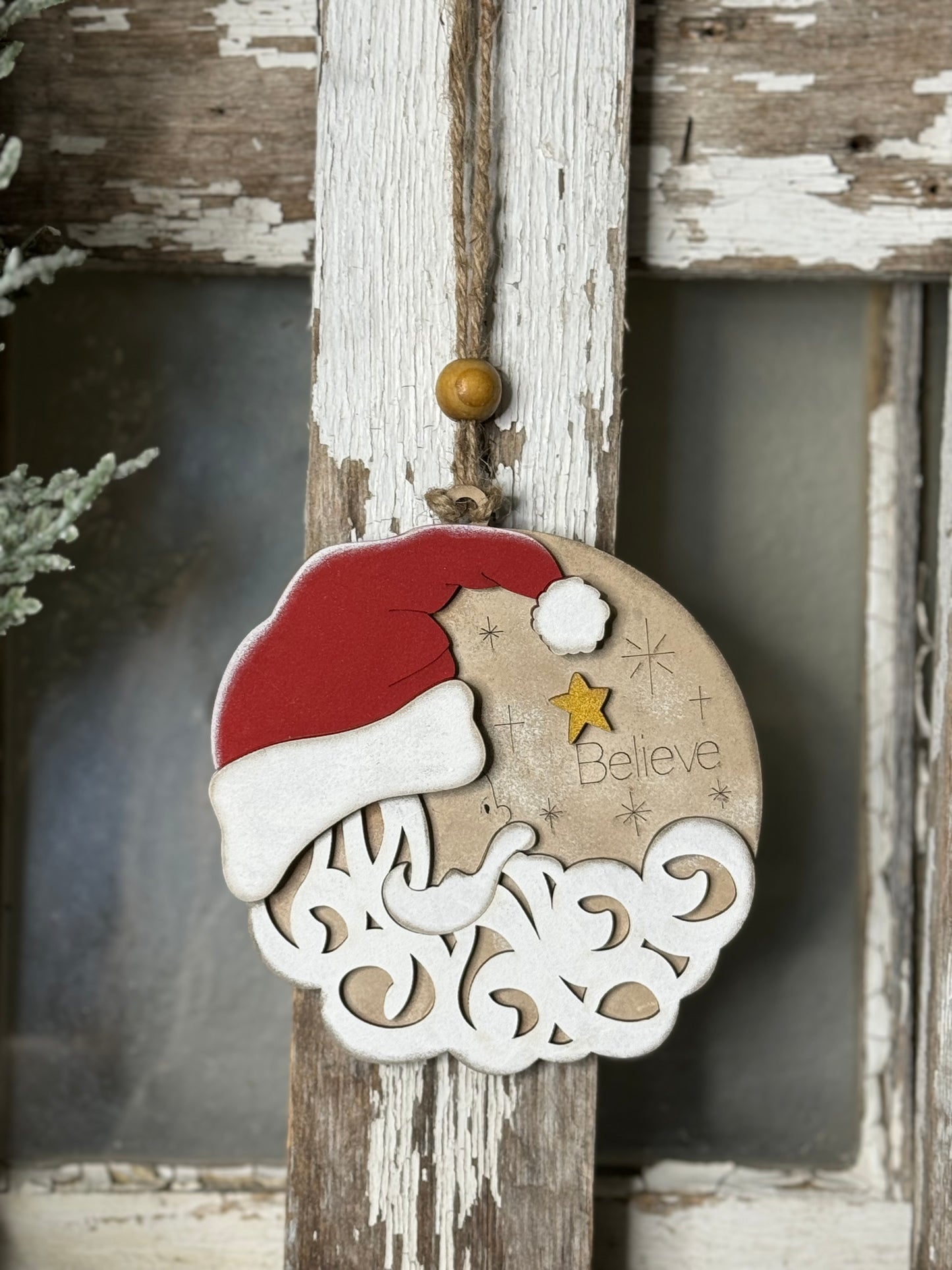 CHRISTMAS ORNAMENT- SANTA BELIEVE ORNAMENT