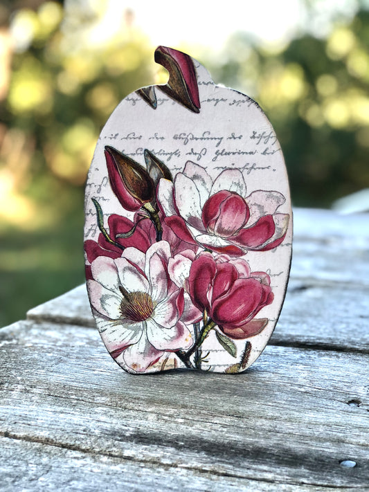 FLORAL PUMPKIN - WOOD DECOR