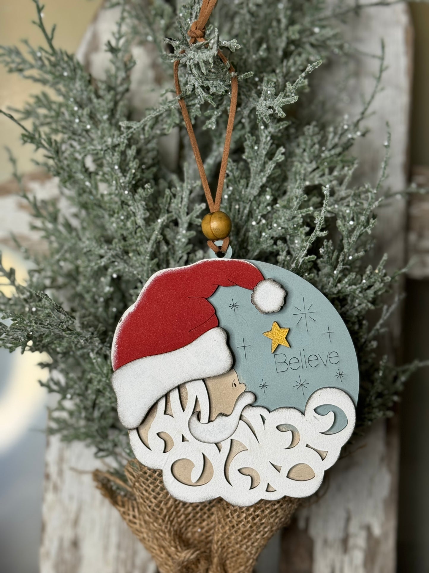 CHRISTMAS ORNAMENT- SANTA BELIEVE ORNAMENT