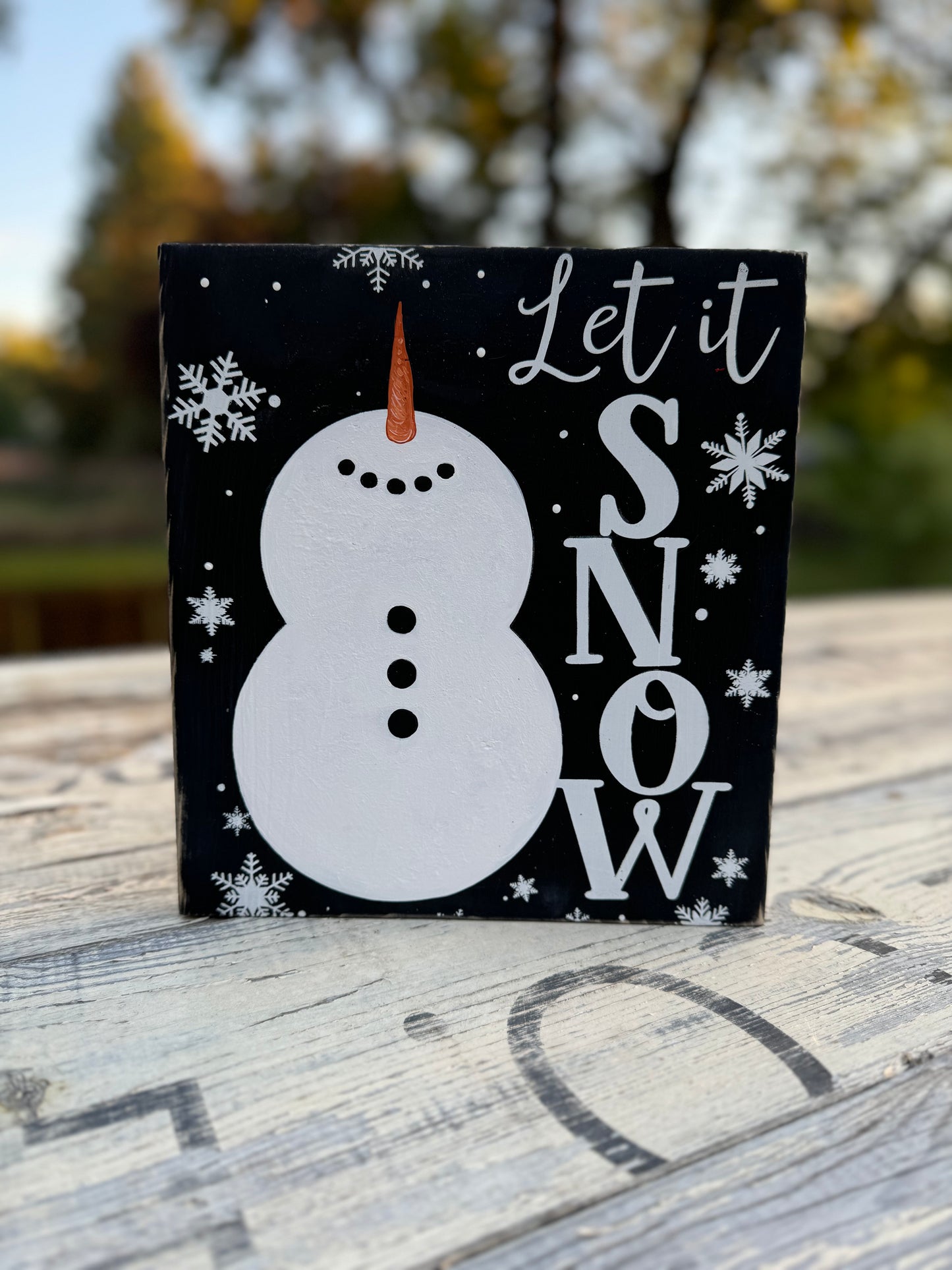 EVERY YEAR I FALL FOR PUMPKINS/LET IT SNOW DOUBLE SIDED SIGN