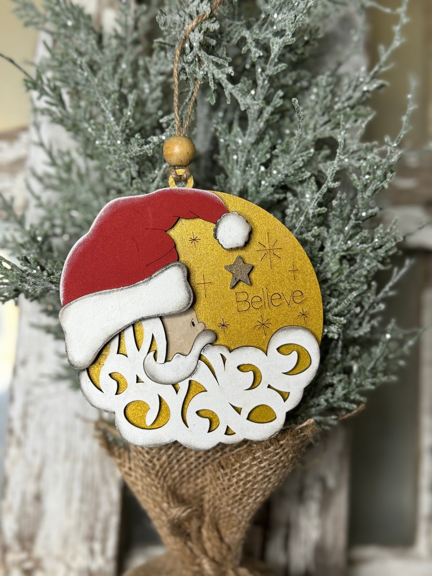 CHRISTMAS ORNAMENT- SANTA BELIEVE ORNAMENT