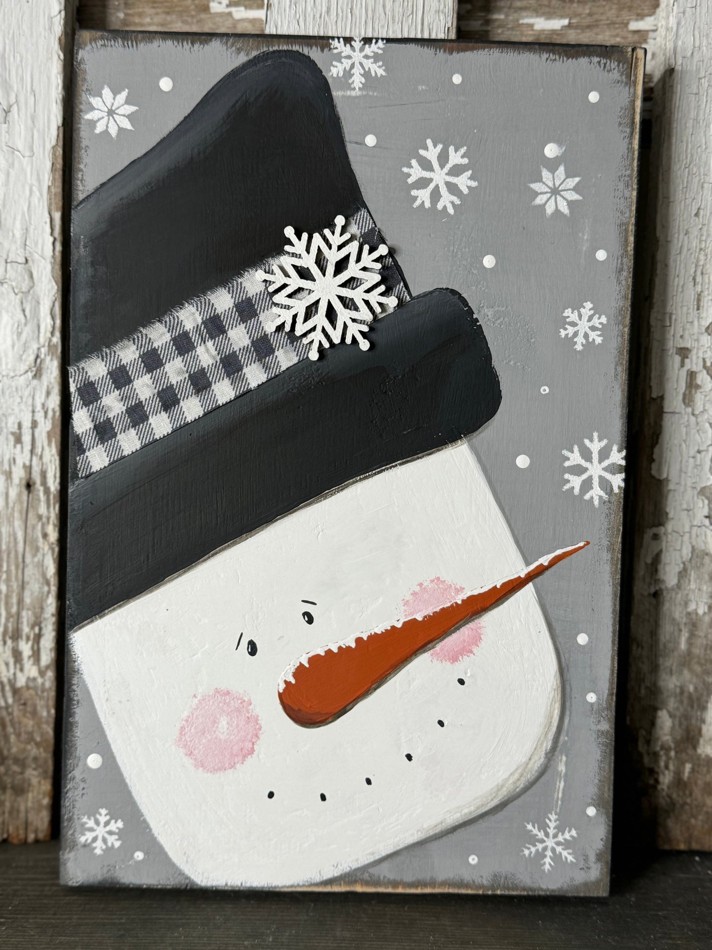 HAND PAINTED SNOWMAN FACE