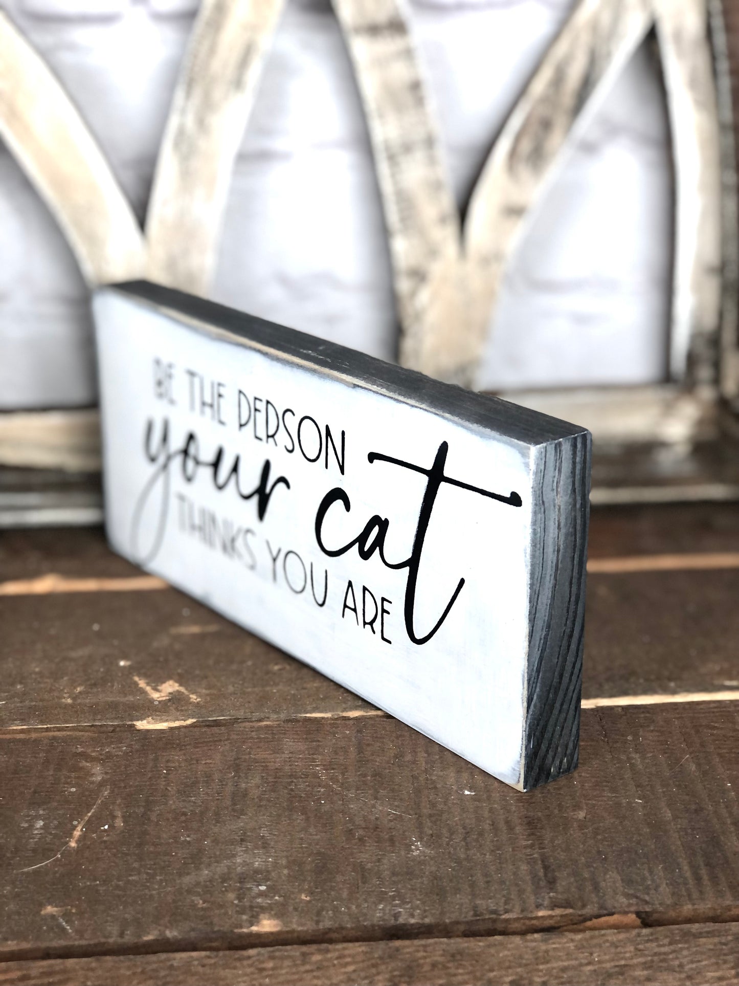 BE THE PERSON YOUR CAT THINKS YOU ARE - WOOD SIGN