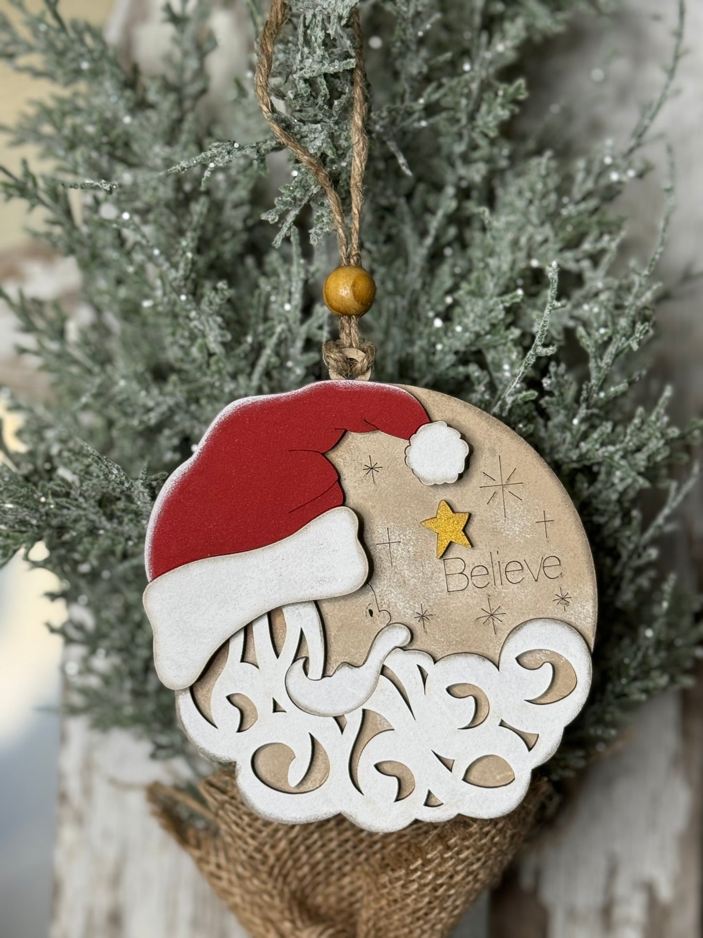 CHRISTMAS ORNAMENT- SANTA BELIEVE ORNAMENT