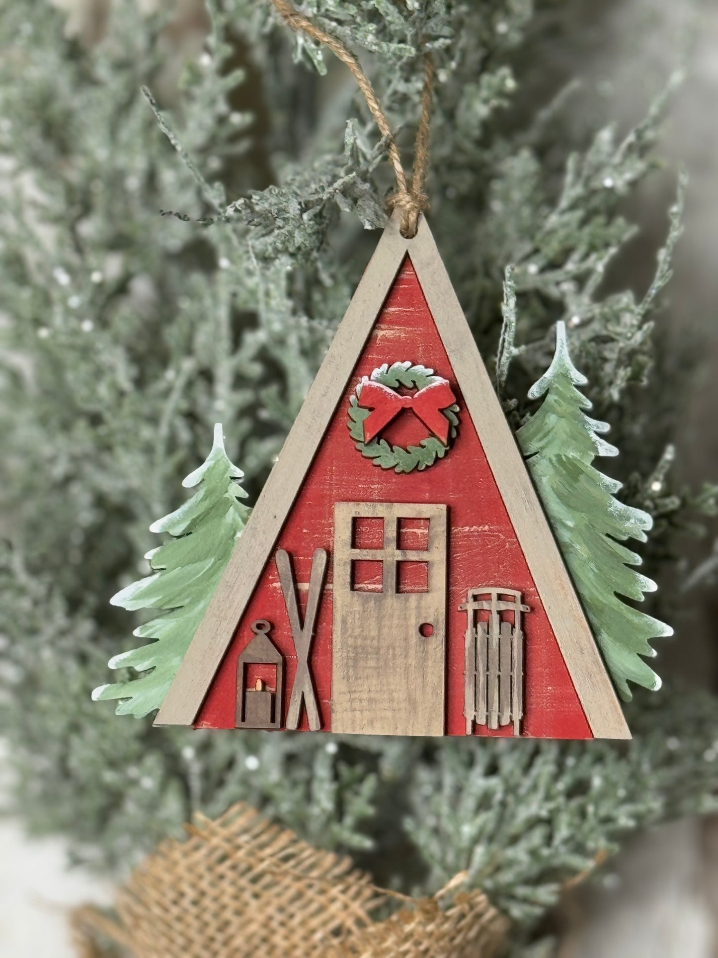 CHRISTMAS ORNAMENT- COZY CABIN ORNAMENT