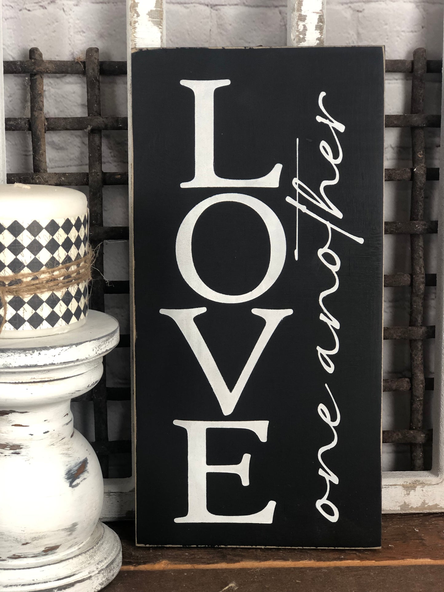 LOVE ONE ANOTHER- WOOD SIGN