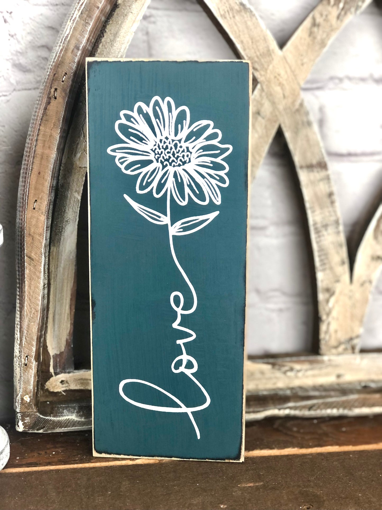 IT IS FINISHED/ IT IS WELL WITH MY SOUL OR LOVE DAISY- DOUBLE SIDED WOOD SIGN